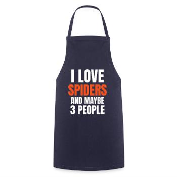 I Love Spiders And Maybe 3 People Funny - Cooking Apron - navy - Front - AI Model Male 185 dark (185cm)