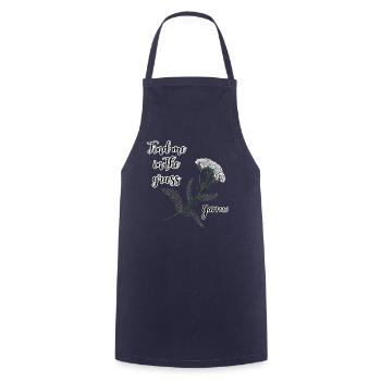 Finde mich im Gras... Schafgarbe - Kochschürze - Navy - Vorne - AI Model Male 185 dark (185cm)