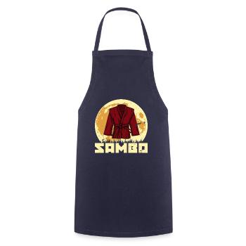 Sambo martial artists wrestling Russian martial art - Cooking Apron - navy - Front - AI Model Male 185 dark (185cm)