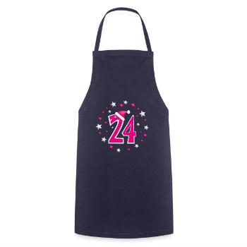 Weihnachtsmütze in pink und mit vierundzwanzig. - Kochschürze - Navy - Vorne - AI Model Male 185 dark (185cm)