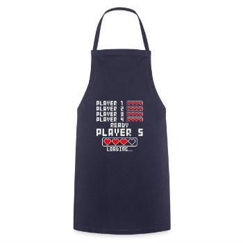 Schwangerschaft verkünden Baby 5 Kind fünf fünftes - Kochschürze - Navy - Vorne - AI Model Male 185 dark (185cm)