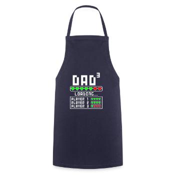 Papa père de 3 troisième trois enfants bébé - Tablier de cuisine - marine - Devant - AI Model Male 185 dark (185cm)