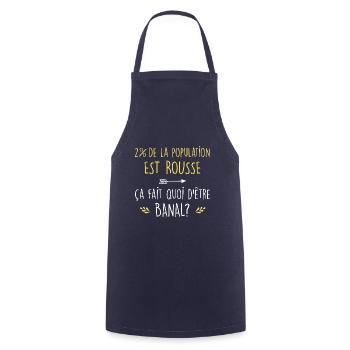 fière d'être rousse - Tablier de cuisine - marine - Devant - AI Model Male 185 dark (185cm)