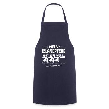 Islandpferd Hört aufs Wort Spruch Lustig - Kochschürze - Navy - Vorne - AI Model Male 185 dark (185cm)