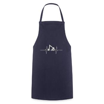 Herzschlag mit Bagger - Kochschürze - Navy - Vorne - AI Model Male 185 dark (185cm)