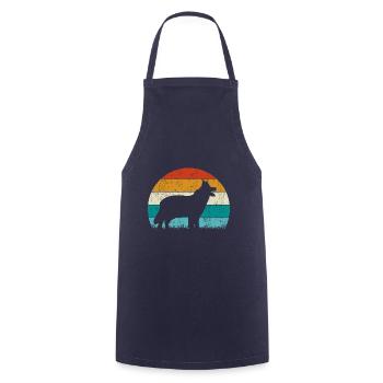 Chodsky Pes Bohemian Shepherd Retro Vintage - Cooking Apron - navy - Front - AI Model Male 185 dark (185cm)