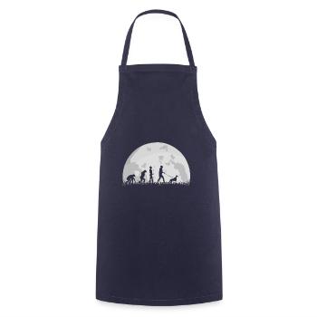Dobermann propriétaire de chien Evolution Lune Silhouette - Tablier de cuisine - marine - Devant - AI Model Male 185 dark (185cm)