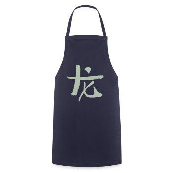 Dragon - Chinois - Tablier de cuisine - marine - Devant - AI Model Male 185 dark (185cm)