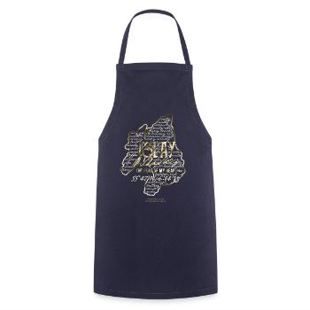 Whisky Insel Islay & Spruch Peat Of My Heart - Kochschürze - Navy - Vorne - AI Model Male 185 dark (185cm)