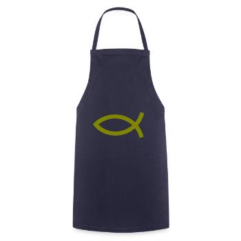 Jesusfisch Ichthys Fisch Fische - Kochschürze - Navy - Vorne - AI Model Male 185 dark (185cm)