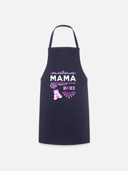 Mama 2023 mit Bär - Kochschürze - Navy