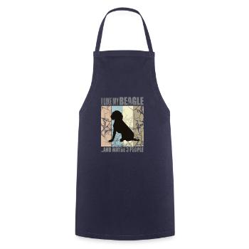 ICH MAG MEINEN BEAGLE und vielleicht 3 Personen - Kochschürze - Navy - Vorne - AI Model Male 185 dark (185cm)