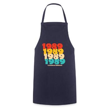 1989: Limited Edition - 35th Anniversary - Cooking Apron - navy - Front - AI Model Male 185 dark (185cm)