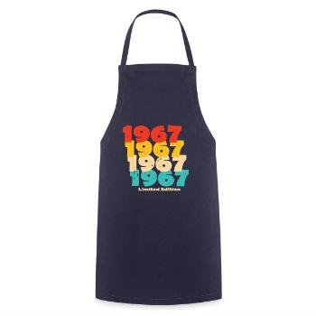 1967: Limited Edition - 57th Anniversary - Cooking Apron - navy - Front - AI Model Male 185 dark (185cm)