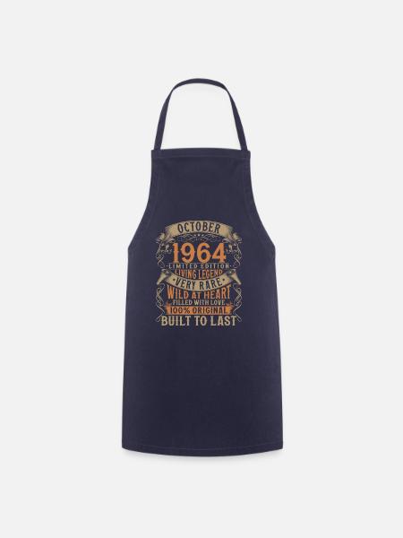 Oktober 1964 Jahrgang geboren Geburtstag Geschenk - Kochschürze - Navy