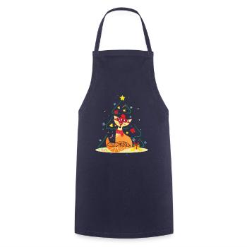 Christmas Fox Animal Christmas Gift Idea - Cooking Apron - navy - Front - AI Model Male 185 dark (185cm)