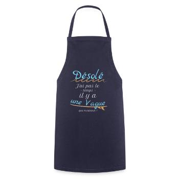 Texte Surfeur Fr - Tablier de cuisine - marine - Devant - AI Model Male 185 dark (185cm)