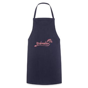 pferdemädchen - Kochschürze - Navy - Vorne - AI Model Male 185 dark (185cm)
