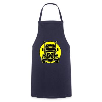 Trucker Truck Driver - Cooking Apron - navy - Front - AI Model Male 185 dark (185cm)