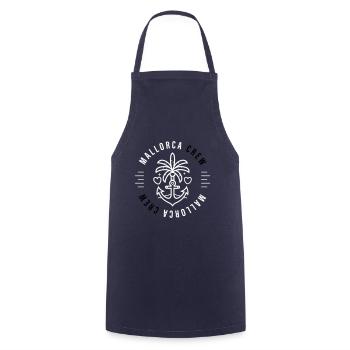 Mallorca Crew Anker Palme Herz - Kochschürze - Navy - Vorne - AI Model Male 185 dark (185cm)