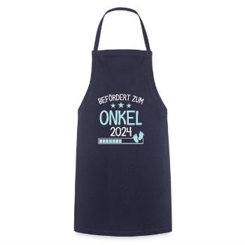 Befördert zu Onkel 2024 Geschenk für neuen Onkel - Kochschürze - Navy - Vorne - AI Model Male 185 dark (185cm)