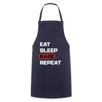 Eat Sleep Rage Repeat White - Kochschürze - Navy - Vorne - AI Model Male 185 dark (185cm)