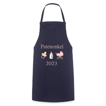 Patenonkel 2023 Geburt Mädchen Taufe - Kochschürze - Navy - Vorne - AI Model Male 185 dark (185cm)