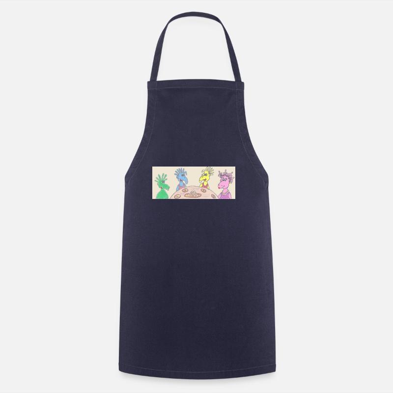 Space Belly Buttons beim Essen Shirt Becher Cappy - Kochschürze - Navy