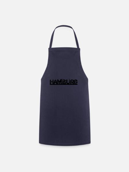 Hamburg skyline with sights - Cooking Apron - navy