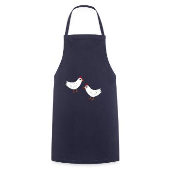 Huhn weiß weiße Hühner Hennen Ostern - Kochschürze - Navy - Vorne - AI Model Male 185 dark (185cm)