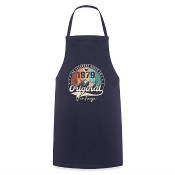 Retro 1979 Birthday Gift 1979 Vintage 1979 - Cooking Apron - navy - Front - AI Model Male 185 dark (185cm)