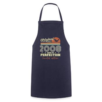 Original 2008 Retro 2008 Geburtstagsgeschenk 2008 - Kochschürze - Navy - Vorne - AI Model Male 185 dark (185cm)