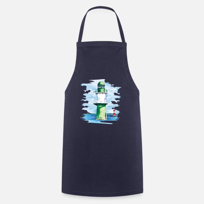 Warnemünde Lighthouse - Cooking Apron - navy