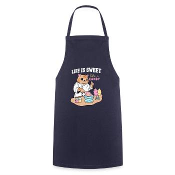Sweet Life - Cooking Apron - navy - Front - AI Model Male 185 dark (185cm)