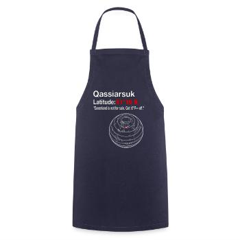 Greenland - Qassiarsuk is not for sale! F--- off! - Cooking Apron - navy - Front - AI Model Male 185 dark (185cm)