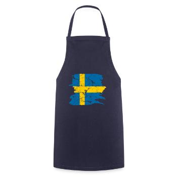 Schweden Flagge - Kochschürze - Navy - Vorne - AI Model Male 185 dark (185cm)