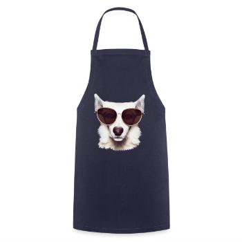 Dog with sunglasses Dog lover Dog owner - Cooking Apron - navy - Front - AI Model Male 185 dark (185cm)