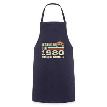 Legendary since 1980 - absolutely unique - Cooking Apron - navy - Front - AI Model Male 185 dark (185cm)