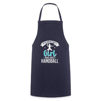 handball fille femme dames handball - Tablier de cuisine - marine - Devant - AI Model Male 185 dark (185cm)