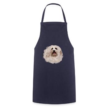 Havaneser,Bolognais,Maltais,chien,graffiti beige - Tablier de cuisine - marine - Devant - AI Model Male 185 dark (185cm)