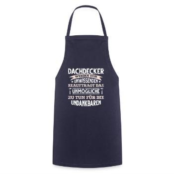 lustiges Dachdecker - Kochschürze - Navy - Vorne - AI Model Male 185 dark (185cm)