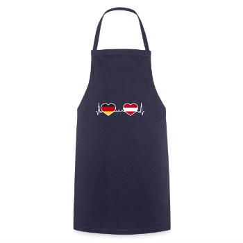 Deutschland Österreich Herz Liebe Herzlinie - Kochschürze - Navy - Vorne - AI Model Male 185 dark (185cm)