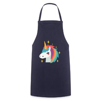 Glückliches Einhorn - Kochschürze - Navy - Vorne - AI Model Male 185 dark (185cm)