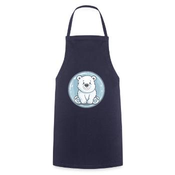 Süßer Eisbär im Cartoon-Stil - Kochschürze - Navy - Vorne - AI Model Male 185 dark (185cm)