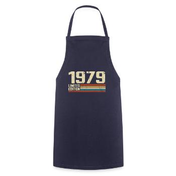 Vintage 1979 Retro Birthday - Born in 1979 - Cooking Apron - navy - Front - AI Model Male 185 dark (185cm)