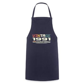 Vintage 1991 Gift 1991 Birthday 1991 Retro - Cooking Apron - navy - Front - AI Model Male 185 dark (185cm)