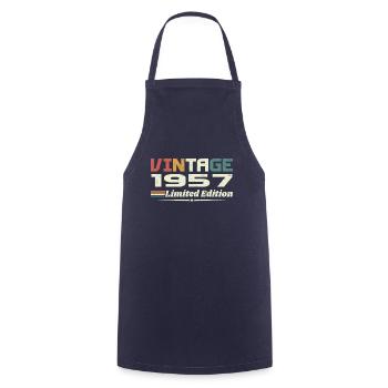 Vintage 1957 Cadeau 1957 Anniversaire 1957 Retro - Tablier de cuisine - marine - Devant - AI Model Male 185 dark (185cm)