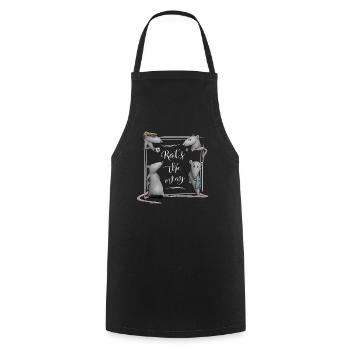 Rat's The Way Coffee House Style Rat Wordplay - Cooking Apron - black - Front - AI Model Male 185 dark (185cm)