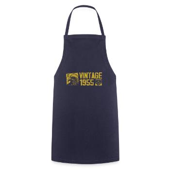 Vintage 1955 Retro Anniversary Gift 1955 - Cooking Apron - navy - Front - AI Model Male 185 dark (185cm)
