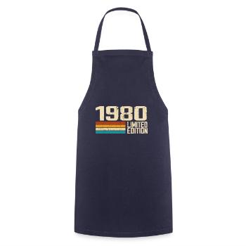 Born in 1980 - Vintage 1980 Retro Anniversary - Cooking Apron - navy - Front - AI Model Male 185 dark (185cm)